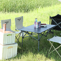 Table pliante moderne d'extérieur, ensemble table et chaises de pique-nique en acier inoxydable, portable pour barbecue et brochettes de poulet