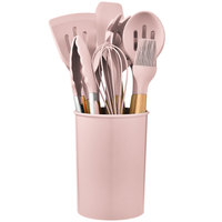 Vente en gros d'outils de cuisine maison voyage gadgets ustensiles en silicone rose kit de cuisine ustensiles de cuisine kit d'ustensiles de cuisine en silicone