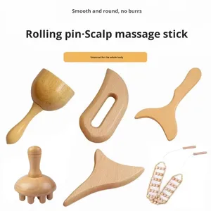 Handheld Wood Therapy <b>Massage</b> Tool Wooden Body Sculpting Tools for Lympahtic Drainage Anti-Cellulite Muscle Pain Relief - Product Image 6