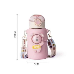 Children's Stainless Steel Thermos Mug Leak-Proof Vacuum <b>Flask</b> with Cartoon Straw Thermal Water <b>Bottle</b> Drinkware - Product Image 2