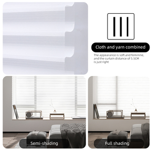 Cortina de cebra de elevación eléctrica, <span class=keywords><strong>tela</strong></span> de tres capas, cortina Shangri-La, cortinas de lujo para sala de estar de Hotel - Product Image 5