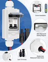 DIHOOL Interrupteur de déconnexion pour panneau solaire, disjoncteur DC non polarisé 4kA 30A bipolaire 120V-240V AC, protection IP65 CE