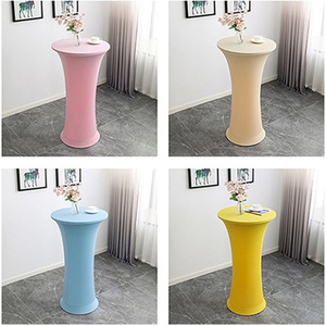 Modernes Elastisches Cocktail-Bar-Theken-Set Hotel-Hochzeitsdekoration Einfarbige Tischdecke mit Rundem Boden Bar-Abdeckung Staubdichter Tisch - Product Image 2