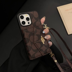 Funda de Lujo Premium de Cuero PU con Tarjetero y Correa Cruzada para iPhone 11 12 13 14 15 16 17 Pro - Product Image 3