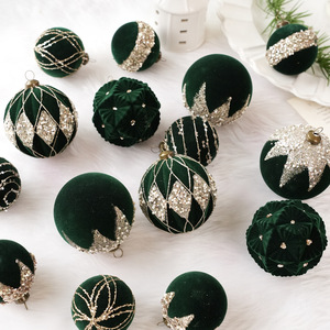 12PCS Velvet <b>Glitter</b> Christmas Tree Balls Ornaments Shatterproof Plastic Decorative Baubles Decorations for Xmas Tree Decor - Product Image 3