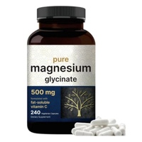 240 Capsules de 500 mg de Magnésium Glycinate Complexe – Complément de Magnésium pour le Sommeil, le Cœur, les Muscles et les Crampes des Jambes – Soutien Minéral