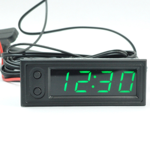 3 en 1 affichage numérique 24 heures horloge thermomètre tension voltmètre affichage LED <span class=keywords><strong>moto</strong></span> Fahrenheit 12V voiture camion <span class=keywords><strong>moto</strong></span> - Product Image 2