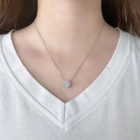 Pt950 Platin Labor-Gezüchteter Diamant-Anhänger Halskette für Frauen Brillanter Minimalistischer Zarter Edler Schmuck Charm Feine Ketten Halsketten