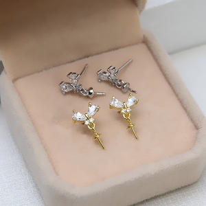 Conjunto de Collar y Anillo Abierto de Plata S925 con Diseño de Brotes de Hierba, con Soporte Vacío 1256, Accesorios para DIY, Conjunto de Joyería Fina con Perlas - Product Image 3