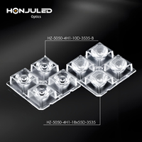 HONJU 4H1 Lentilles PC transparentes à 10 degrés 5050 réflecteurs LED carrés plan-convexe SMD3535 92% Transmittance auto-adhésive
