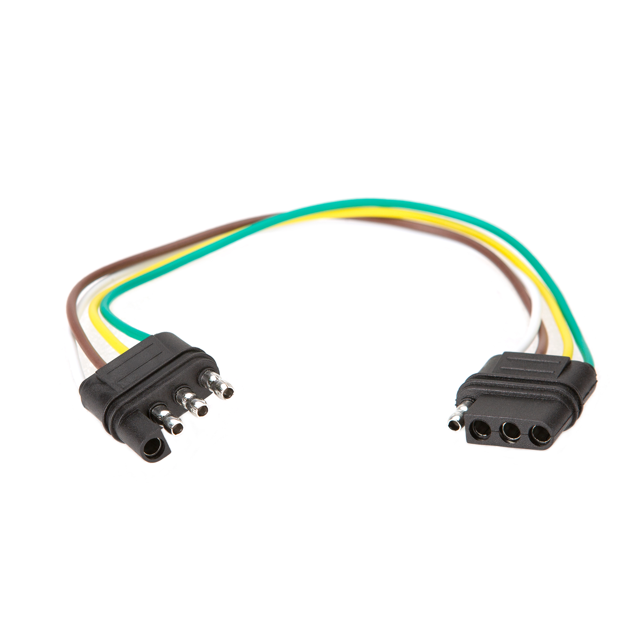 Extensión Arnés Remolque 4 Pines – 2 Ft – Cable Plano 18 AWG – Macho Hembra