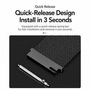 Correa de reloj de malla milanesa para Samsung Galaxy Watch de 18, 20 y 22 mm, de acero inoxidable con cierre magnético de liberación rápida, compatible con Huawei y <span class=keywords><strong>Amazfit</strong></span>. - Product Image 5