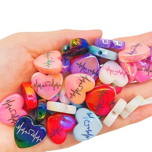 Bộ dụng cụ làm đồ thủ công bằng hạt acrylic hình trái tim bóng mượt 18mm nhiều màu sắc, dùng làm móc khóa điện thoại, trang trí bút, quà tặng - Product Image 4