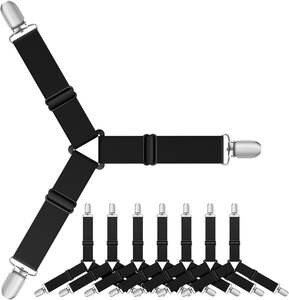 Sujetadores de Sábanas Ajustables, Elásticos, para Esquinas de Colchón, Clips, Sujetadores de Cama, Correas de Sujeción - Product Image 1