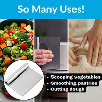 Grattoir à pâte en acier inoxydable avec échelle de mesure, multi-usages, pour pâte à gâteau, pain, pizza