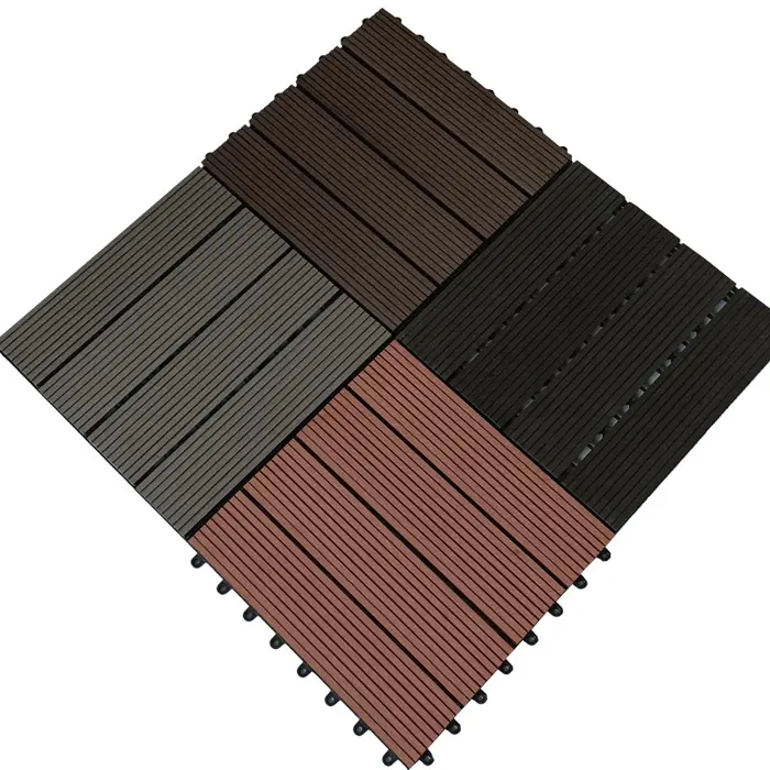 Corrosion resistance and high temperature resistance Balcony terrace garden diy interlocking deck Black outdoor flooring