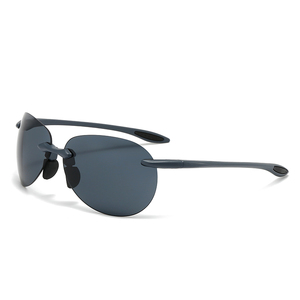 Wholesale Trendy pilot Rimless Cycling Sport Unisex Sunglasses PC Lenses Custom Logo UV400 10 Colors - Product Image 1