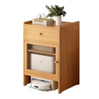 Armoire de rangement rustique en bois avec portes et roulettes pour salon et bureau à domicile (marron)