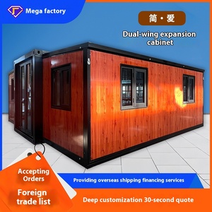 이중 날개 확장 접이식 강철 컨테이너 하우스 거실 장식 B & B 캠프를위한 이동식 나비 상자 하우스 - Product Image 5