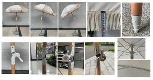 모던 발리 보헤미안 스타일 2M 비치 파라솔, 태슬 장식 맞춤형 우드 폴 (야외 정원/공원용 가구, 폴리에스터 및 목재) - Product Image 5