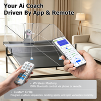 Robot de Tenis de Mesa Portátil Profesional PUSUN MAX, Entrenador Programable Totalmente Automático con Red Ajustable en 9 Ángulos de 30-90 Grados