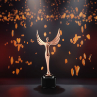 Offre Spéciale : Trophée en Résine Écologique Personnalisable pour Cérémonies Scolaires et Événements Musicaux – Base en Cristal Noir et Doré Brillant, Coffret Cadeau