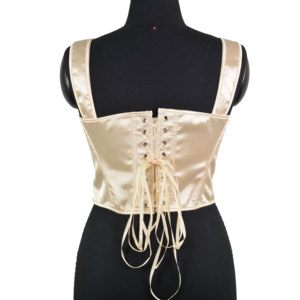 Women Sexy Slim Cropped Tube Top Jacquard Corset Painterly Style Bustier Body Shaper Push up Corset <b>Ribbon</b> - Product Image 2