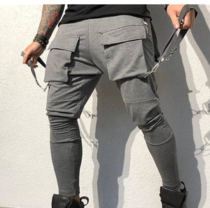 Pantalon <span class=keywords><strong>Hip</strong></span> Hop à la mode pour hommes, personnalisé de haute qualité, collection automne/printemps, grandes poches, pantalon cargo de sport - Product Image 3