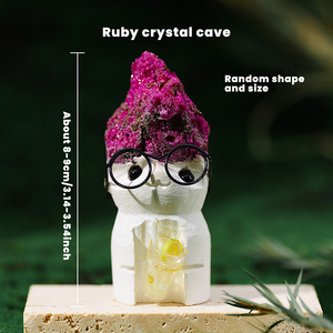 Venta al por mayor de cristal crudo natural cueva ornamento <span class=keywords><strong>Groot</strong></span> muñeca con gafas de cristal artesanía regalo de cumpleaños - Product Image 5
