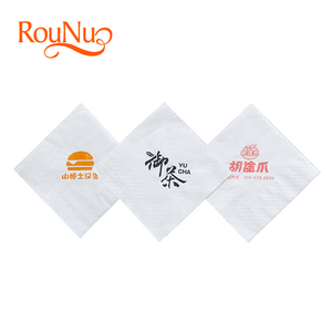 Rounuo Personnalisé <span class=keywords><strong>Serviette</strong></span> <span class=keywords><strong>Papier</strong></span> Restaurant Utiliser 4 plis serviettes <span class=keywords><strong>en</strong></span> <span class=keywords><strong>papier</strong></span> - Product Image 1