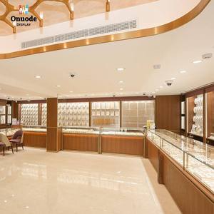 Ensemble de mobilier de magasin de bijoux de luxe sur mesure et respectueux de l'environnement |   Comptoir de présentation en bois avec service de design d'intérieur complet et éclairage LED - Product Image 4