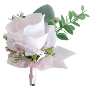 XH066, оптовая продажа, Свадебный кардиган для невесты, жениха, корейский Кардиган с искусственными цветами, сестринский корсаж из светло-розовой розы