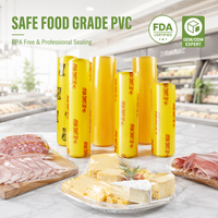 Film étirable en PVC conforme à la réglementation REACH, marché européen, sans BPA, qualité alimentaire, emballage plastique imperméable, haute transparence, auto-adhésif, pour en-cas