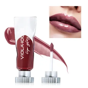Nhãn hiệu riêng tùy chỉnh Glossy Lip Gloss 13 màu sắc rõ ràng gương Lip men nuôi dưỡng ánh sáng lung linh màu sắc thay đổi son bóng