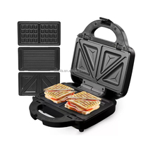 Aifa Hot Design Grille-pain 4 empreintes en plastique, modèle fixe et amovible, pour sandwichs, gaufres et donuts croustillants