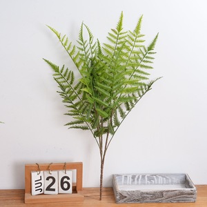 Plante artificielle de fougère verte en PVC souple, décoration de mariage, fournitures artisanales, 26 cm, écologique, utilisation intérieure et extérieure - Product Image 1
