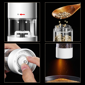 Unique Minimalist Ivory White <b>Pepper</b> Mill Sea Salt Empty <b>Pepper</b> Mill - Product Image 3