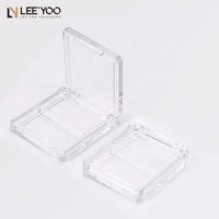 Palette de fard à joues de maquillage transparente de luxe étui à poudre compact en plastique avec espace pinceau conteneur de fard à joues vide OEM ODM