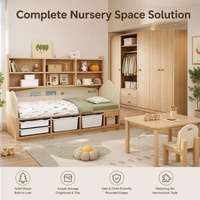 Lit de rangement moderne haut de gamme pour enfants, panneau MDF écologique, bibliothèque intégrée, bacs à jouets, mobilier élégant pour chambre d'enfant