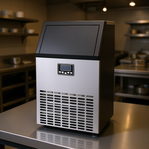 Machine à glaçons commerciale 100 lb/24h, armoire autoportante en acier inoxydable, 110 V monophasé, usage commercial - Product Image 2