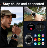 Montre connectée de sport en plein air AK105, étanche IP6, deux lumières LED, calendrier, suivi d'activité, réponse aux appels, batterie 1000 mAh, ODM