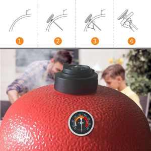 Grande Face Dial Aço Inoxidável Termômetro Impermeável BBQ Grill Kamado Charcoal Temperatura Gauge para Uso Doméstico de Cozinha - Product Image 4