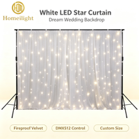 Lumières de scène LED Star ignifuges DMX512 Rideau Tout blanc Lumière scintillante pour mariage Événements d'église Toile de fond
