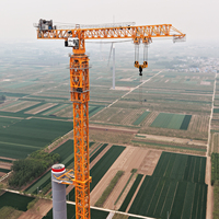 Grue à tour plate DAHAN DHL2500-200T 200T pour l'installation d'éoliennes, avec moteur et propulseur, hauteur 280m, pour projets d'éoliennes