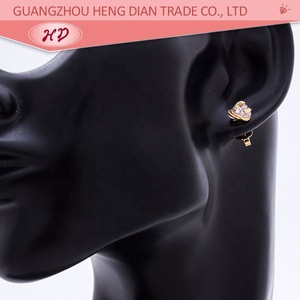 Pendientes de Plata 925 Chapados en Oro con Circonita Cúbica en Forma de Flor, Joyería con Incrustaciones de Cristal para Mujer - Product Image 5