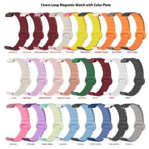16MM 18mm <span class=keywords><strong>20mm</strong></span> 22mm bucle de silicona fuerte Color magnético correa de reloj Universal Reversible deporte reloj inteligente imán Correa pulsera - Product Image 2