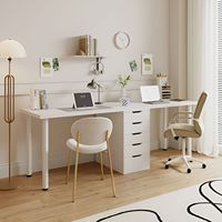 Bureau d'ordinateur blanc de style minimaliste moderne et simple, bureau d'étude pour enfants, bureau d'écriture pour étudiants à domicile, double bureau
