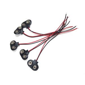 Clip de Batería Prismático Negro Tipo T GlobalTone de 9V con Cable Conductor y Soporte de Carcasa Flexible GT3-1841B - Product Image 1