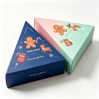 Boîte cadeau de Noël triangulaire en gros, personnalisée, en carton, avec tiroir, pour chocolats, biscuits, dattes, emballage de fêtes