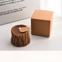 Bougie parfumée pour souche d'arbre de style forêt intérieure de maisons boîte-cadeau de faveur de mariage cire végétale naturelle faite à la main pour la décoration intérieure
